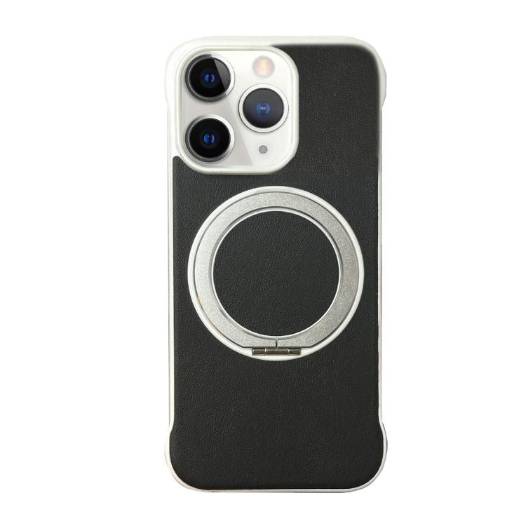 Frameless Leather-Skin PC MagSafe Holder Phone Case