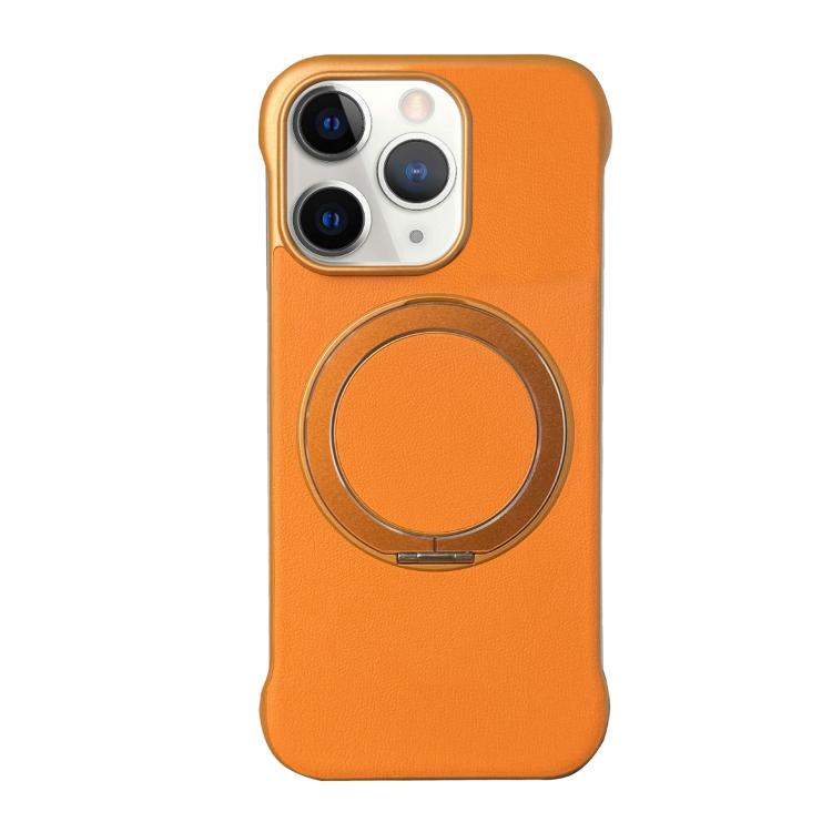 Frameless Leather-Skin PC MagSafe Holder Phone Case