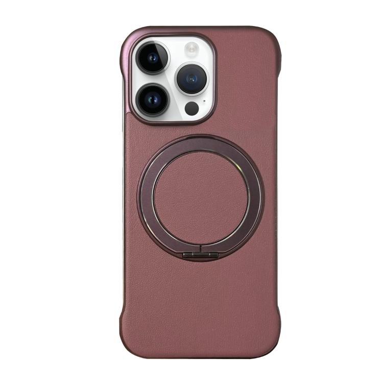 Frameless Leather-Skin PC MagSafe Holder Phone Case