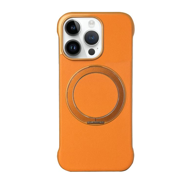 Frameless Leather-Skin PC MagSafe Holder Phone Case