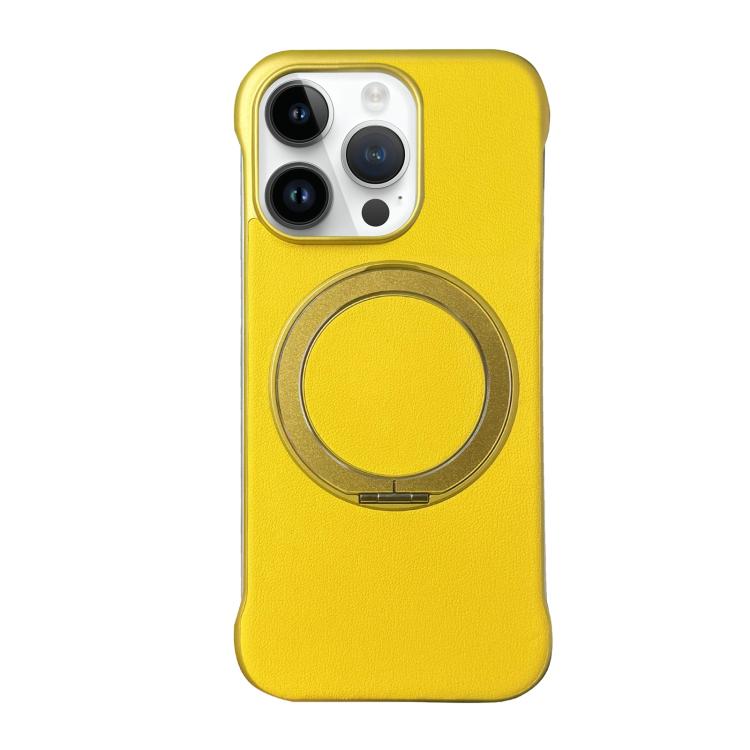 Frameless Leather-Skin PC MagSafe Holder Phone Case