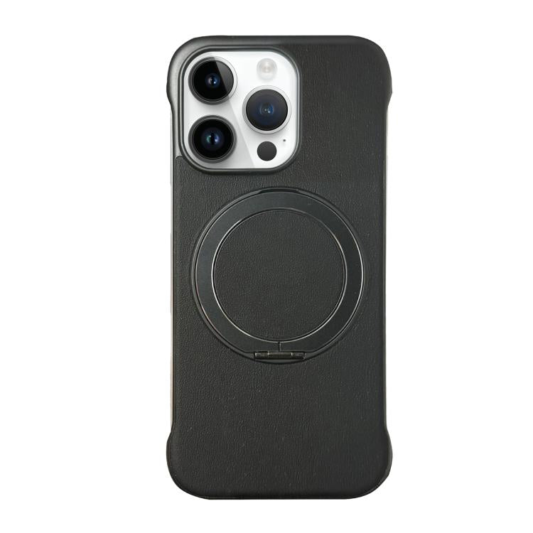 Frameless Leather-Skin PC MagSafe Holder Phone Case