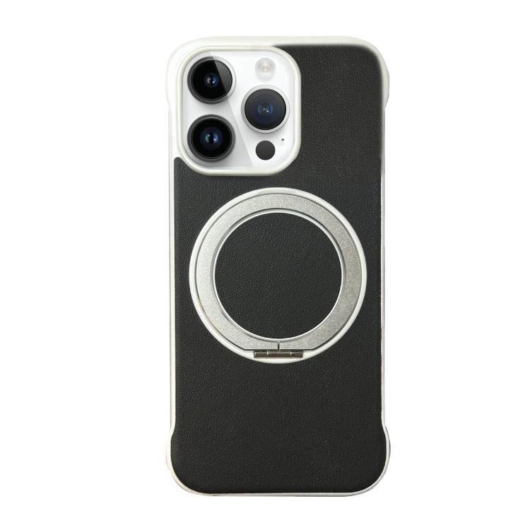 Frameless Leather-Skin PC MagSafe Holder Phone Case