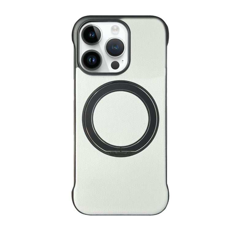 Frameless Leather-Skin PC MagSafe Holder Phone Case