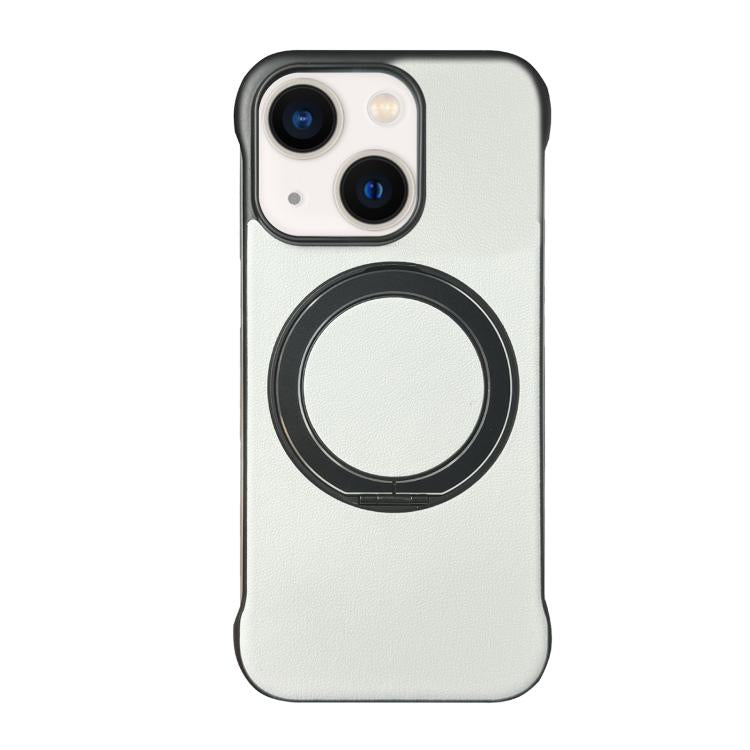 Frameless Leather-Skin PC MagSafe Holder Phone Case