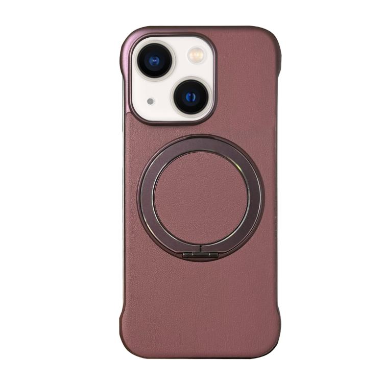 Frameless Leather-Skin PC MagSafe Holder Phone Case