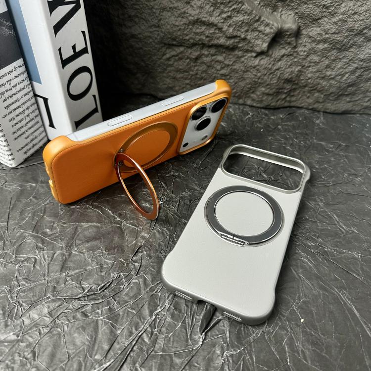 Frameless Leather-Skin PC MagSafe Holder Phone Case