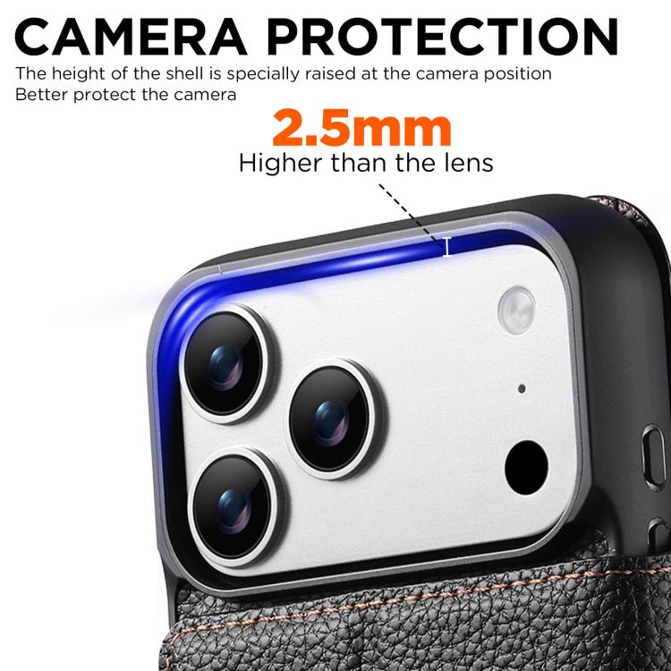 Suteni Q05 -in-1 Multi-function MagSafe Wallet Big Litchi Leather Phone Case