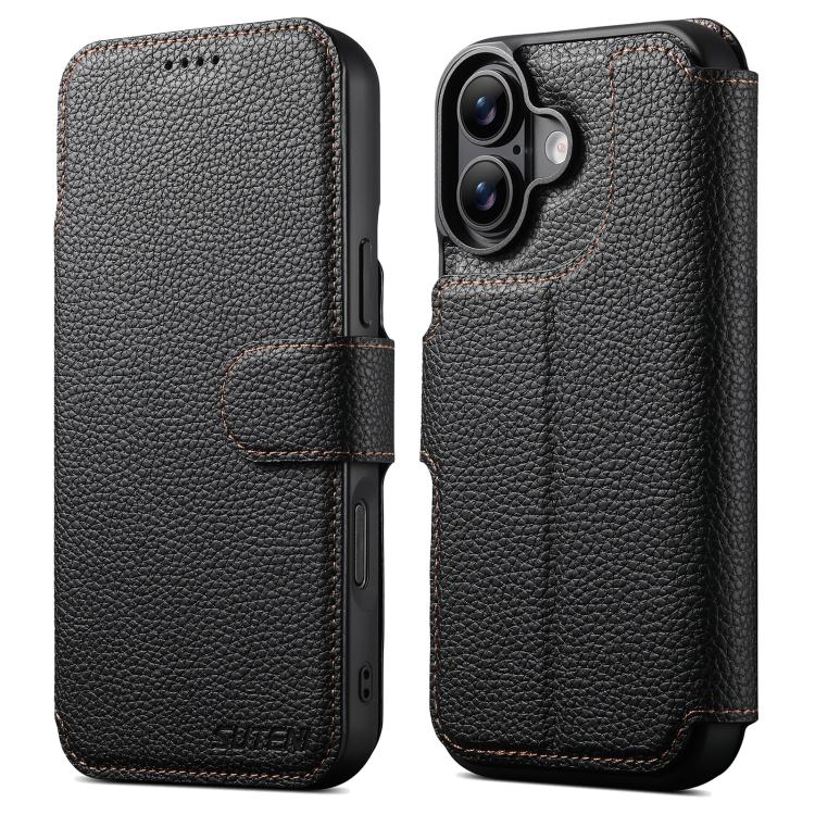 Suteni Q05 -in-1 Multi-function MagSafe Wallet Big Litchi Leather Phone Case