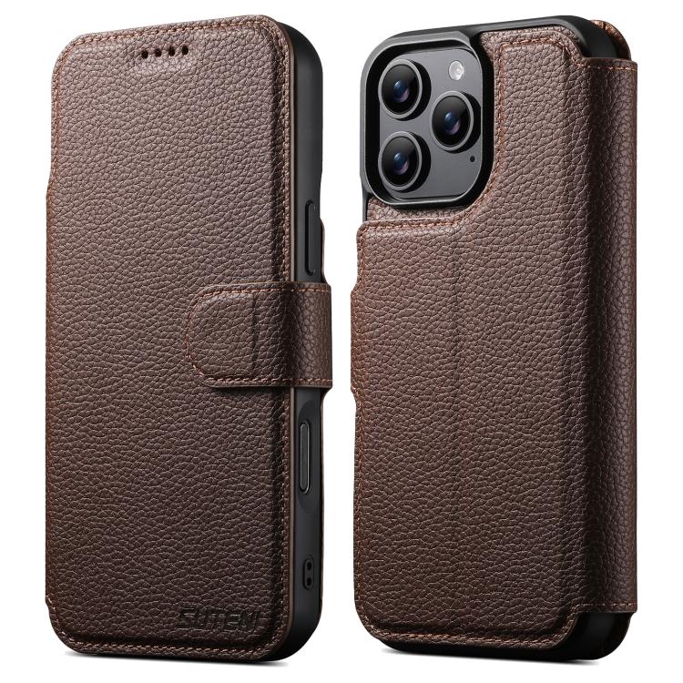 Suteni Q05 -in-1 Multi-function MagSafe Wallet Big Litchi Leather Phone Case