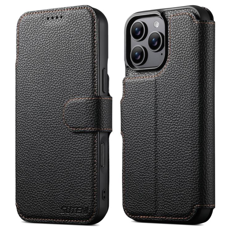 Suteni Q05 -in-1 Multi-function MagSafe Wallet Big Litchi Leather Phone Case