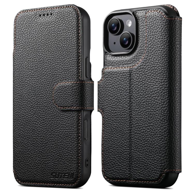 Suteni Q05 -in-1 Multi-function MagSafe Wallet Big Litchi Leather Phone Case