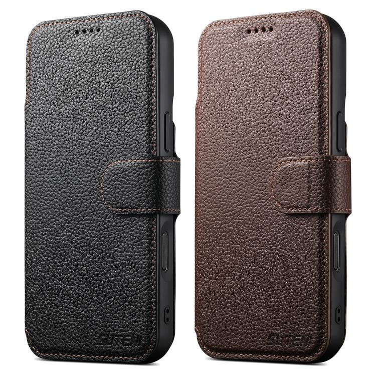 Suteni Q05 -in-1 Multi-function MagSafe Wallet Big Litchi Leather Phone Case
