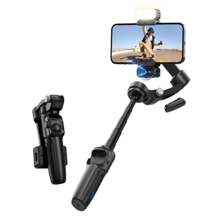 M06 Portable Folding Handheld Gimbal Stabilizer AI Face Tracking Selfie Stick with Magnetic Fill Light
