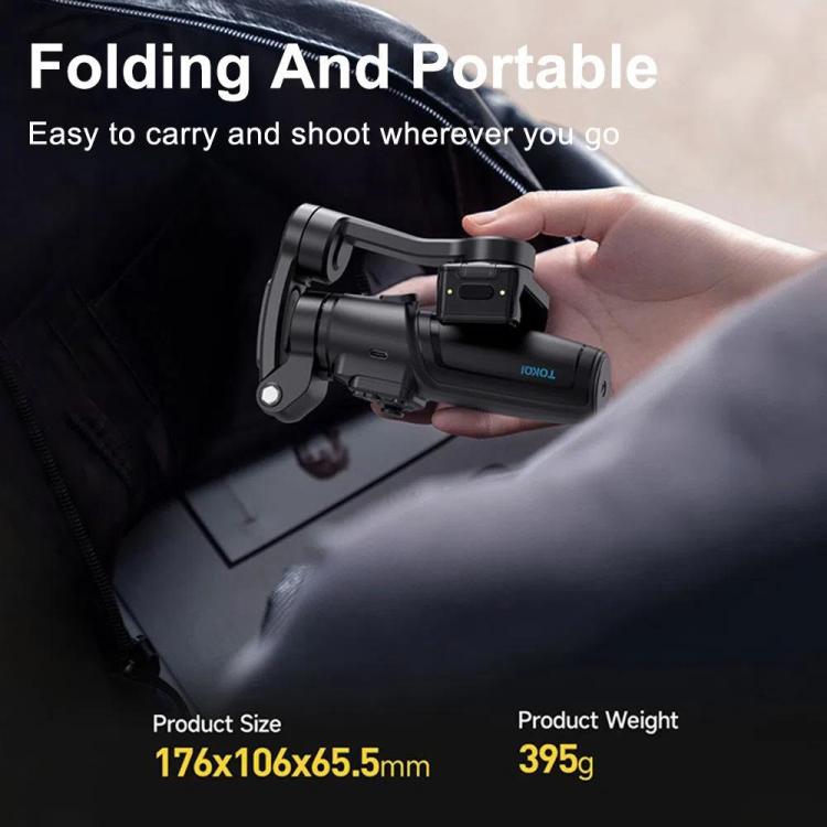 M06 Portable Folding Handheld Gimbal Stabilizer AI Face Tracking Selfie Stick with Magnetic Fill Light