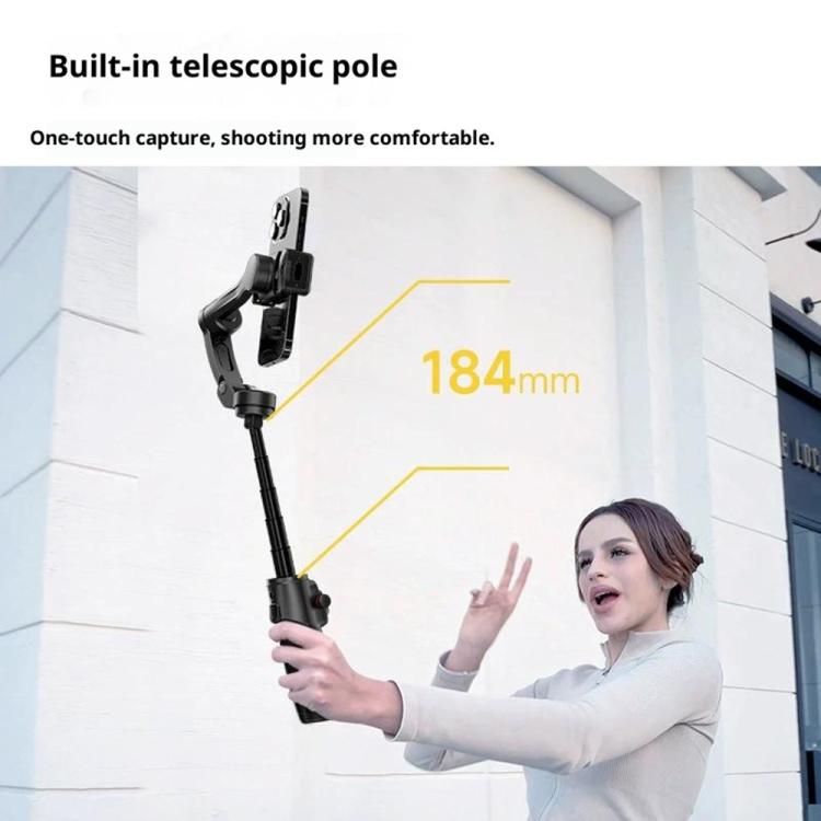 M06 Portable Folding Handheld Gimbal Stabilizer AI Face Tracking Selfie Stick with Magnetic Fill Light