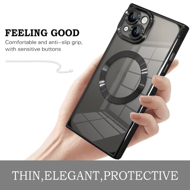 Right Angle Square Electroplated CD Pattern TPU MagSafe Phone Case