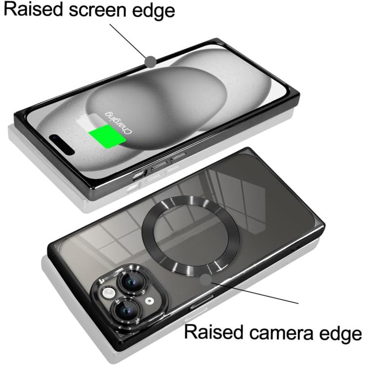 Right Angle Square Electroplated CD Pattern TPU MagSafe Phone Case