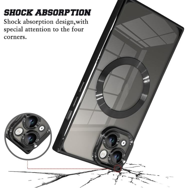 Right Angle Square Electroplated CD Pattern TPU MagSafe Phone Case