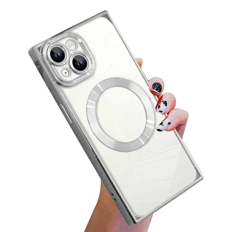 Right Angle Square Electroplated CD Pattern TPU MagSafe Phone Case