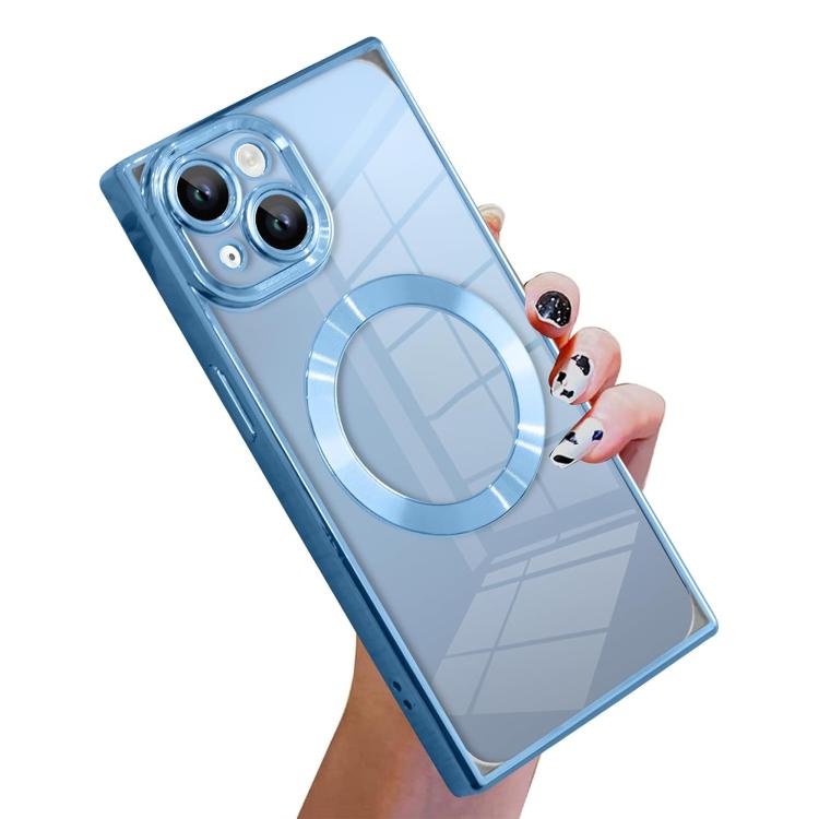 Right Angle Square Electroplated CD Pattern TPU MagSafe Phone Case