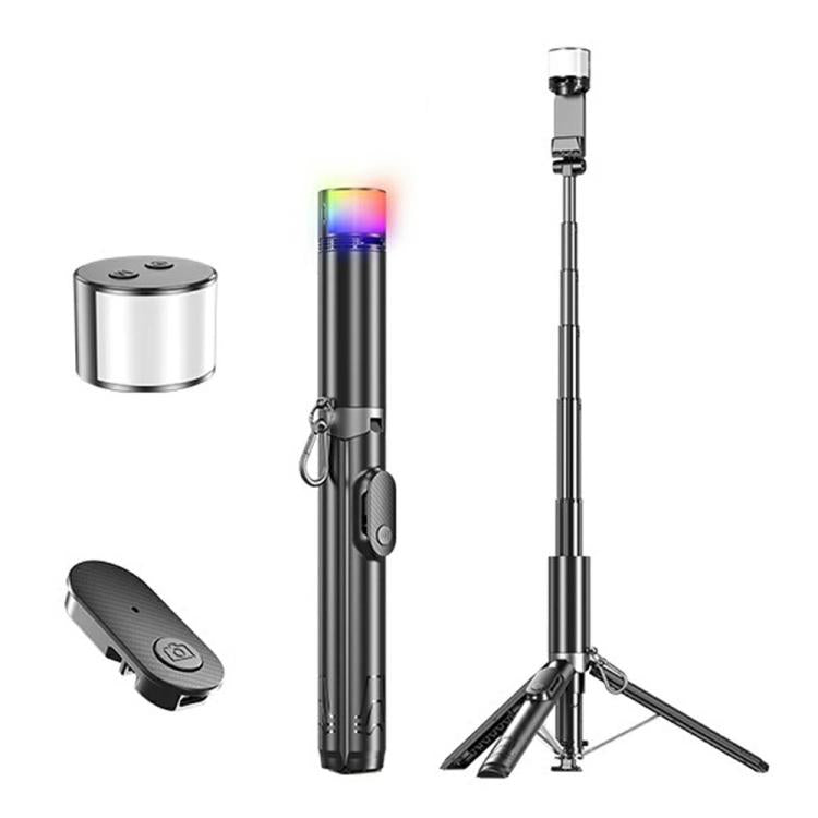 P24-D Live Streaming Anti Shake Extendable Selfie Stick Portable Phone Tripod Stand with Fill Light