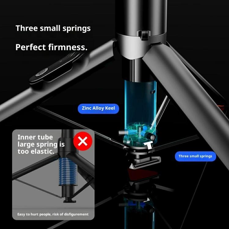 P24-D Live Streaming Anti Shake Extendable Selfie Stick Portable Phone Tripod Stand with Fill Light