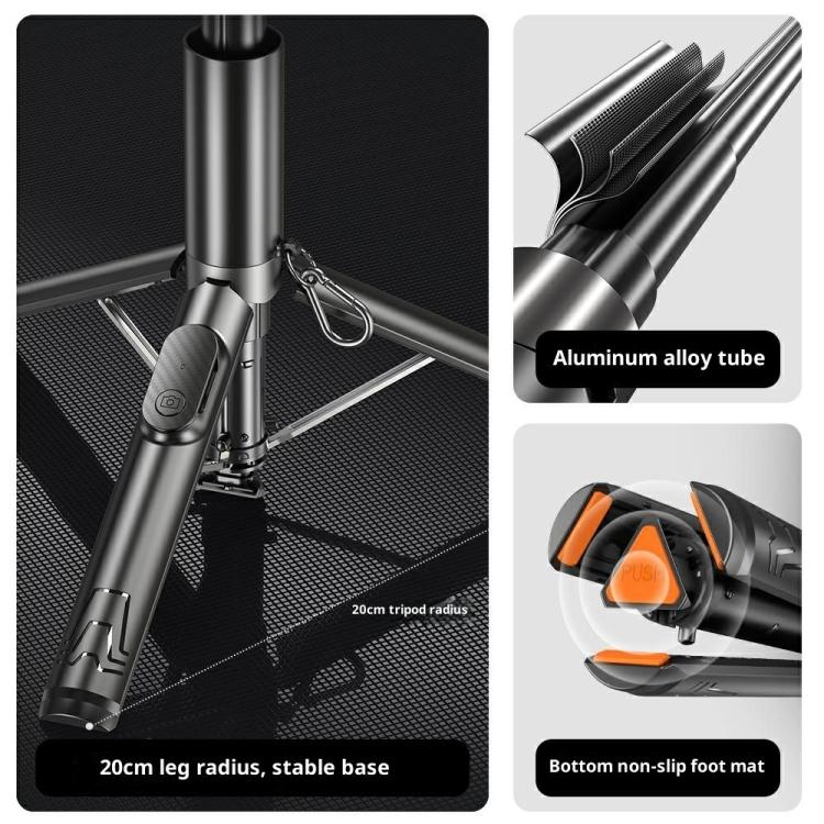 P24-D Live Streaming Anti Shake Extendable Selfie Stick Portable Phone Tripod Stand with Fill Light