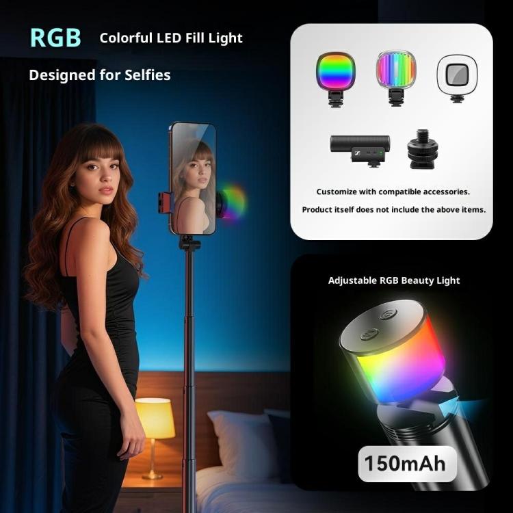 P24-D Live Streaming Anti Shake Extendable Selfie Stick Portable Phone Tripod Stand with Fill Light