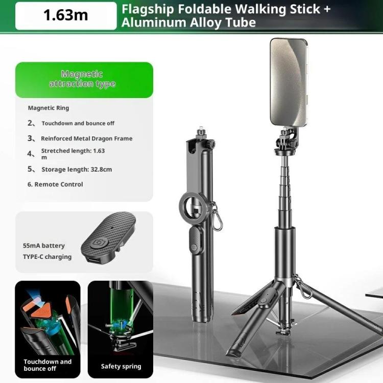 P24MF For Smartphones Magnetic Selfie Stick Phone Holder Portable Magnetic Tripod