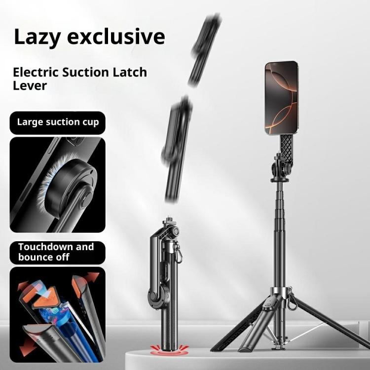 P62 For Smartphone Live Streaming Electric Suction Cup Extendable Monopod Bluetooth Tripod