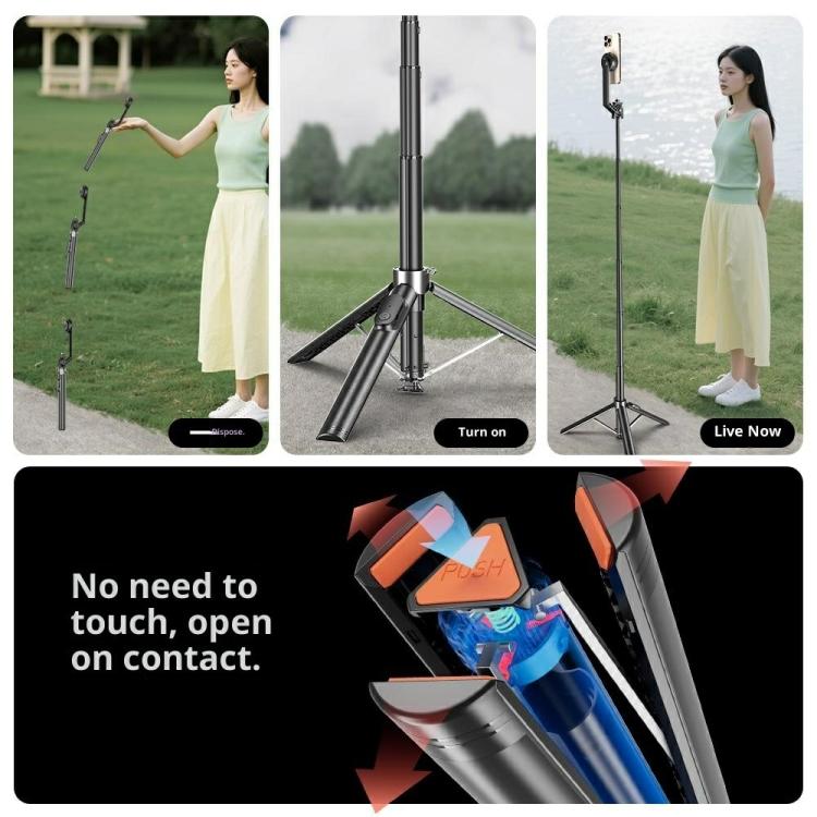 P62 For Smartphone Live Streaming Electric Suction Cup Extendable Monopod Bluetooth Tripod