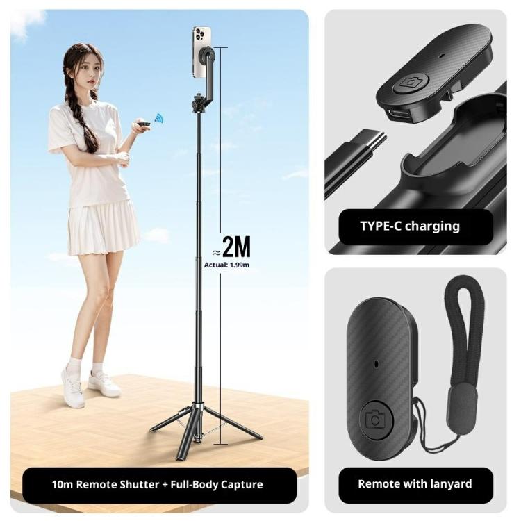 P62 For Smartphone Live Streaming Electric Suction Cup Extendable Monopod Bluetooth Tripod