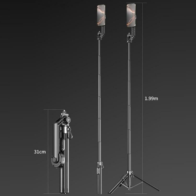 P62 For Smartphone Live Streaming Electric Suction Cup Extendable Monopod Bluetooth Tripod