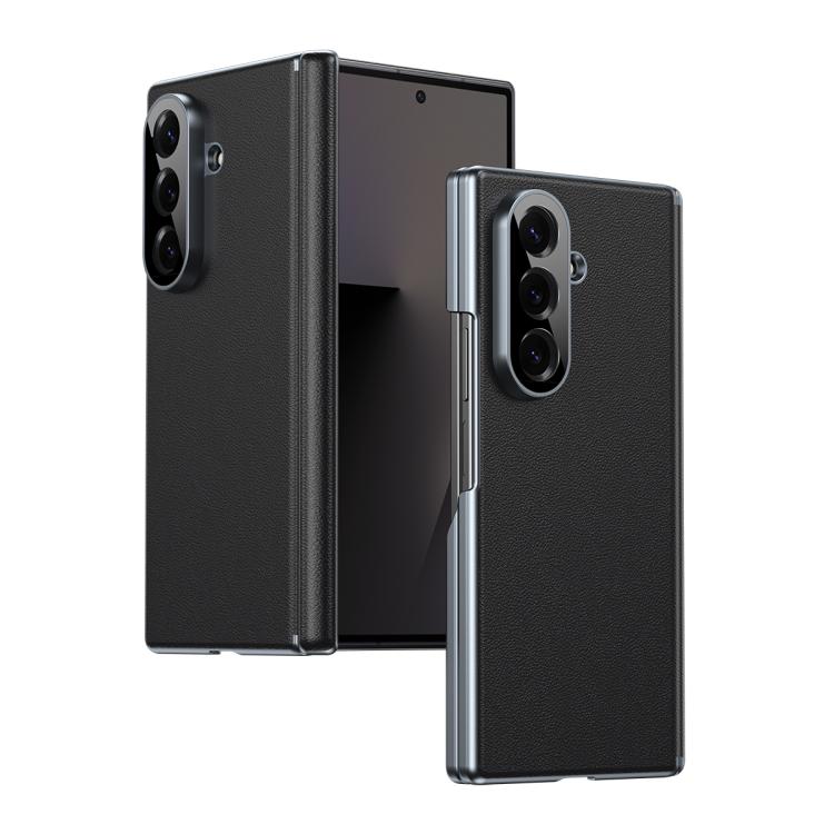 Frosted Leather Hinge Shockproof Phone Case, For Samsung Galaxy Z Fold7 5G, For Samsung Galaxy Z Fold6 5G, For Samsung Galaxy Z Fold5 5G, For Samsung Galaxy Z Fold4