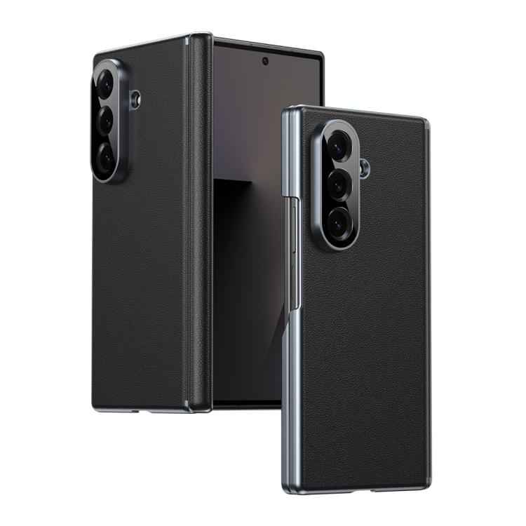 Frosted Leather Hinge Shockproof Phone Case, For Samsung Galaxy Z Fold7 5G, For Samsung Galaxy Z Fold6 5G, For Samsung Galaxy Z Fold5 5G, For Samsung Galaxy Z Fold4