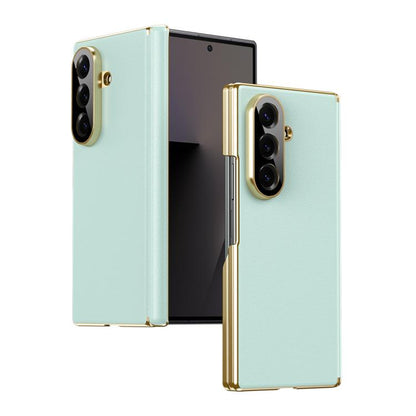 Frosted Leather Hinge Shockproof Phone Case, For Samsung Galaxy Z Fold7 5G, For Samsung Galaxy Z Fold6 5G, For Samsung Galaxy Z Fold5 5G, For Samsung Galaxy Z Fold4