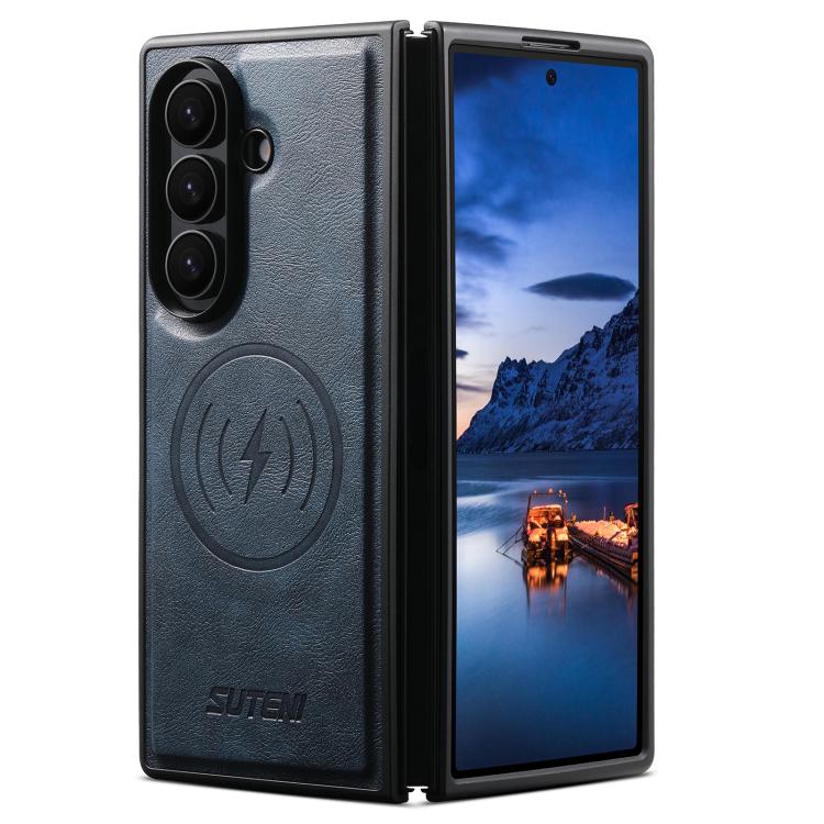Suteni G5 Cowhide Leather Magnetic Phone Case, For Galaxy Z Fold8 Ultra 5G, For Samsung Galaxy Z Fold7 5G, For Samsung Galaxy Z Fold6