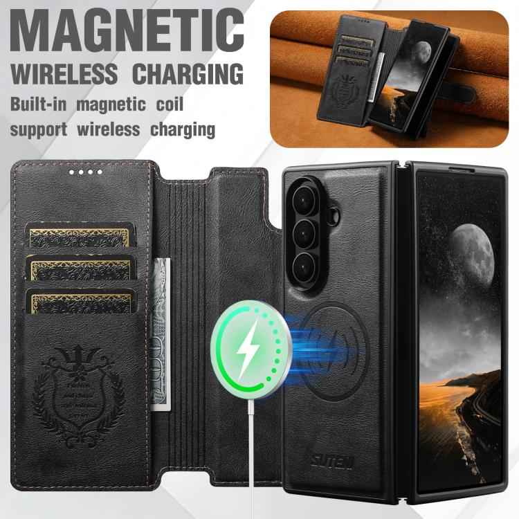Suteni Q05 2-in-1 Multi-function Detachable Wallet MagSafe Phone Case, For Samsung Galaxy Z Fold7 5G, For Samsung Galaxy Z Fold6