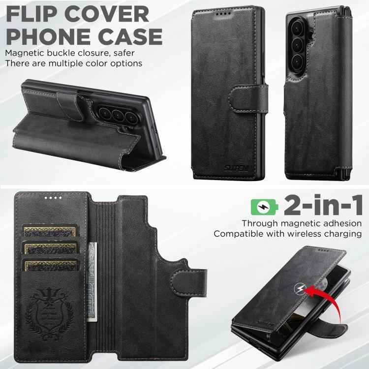 Suteni Q05 2-in-1 Multi-function Detachable Wallet MagSafe Phone Case, For Samsung Galaxy Z Fold7 5G, For Samsung Galaxy Z Fold6