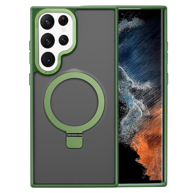 Kalebol Metal Frame Frosted MagSafe Holder PC Phone Case, For Samsung Galaxy S23 Ultra 5G, For Samsung Galaxy S23+ 5G, For Samsung Galaxy S23 5G, For Samsung Galaxy S22 Ultra 5G, For Samsung Galaxy S22+ 5G, For Samsung Galaxy S22 5G