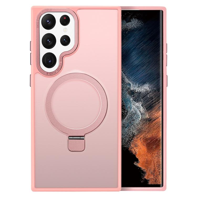 Kalebol Metal Frame Frosted MagSafe Holder PC Phone Case, For Samsung Galaxy S25 5G, For Samsung Galaxy S25+ 5G, For Samsung Galaxy S25 Ultra 5G, For Samsung Galaxy S24 Ultra 5G, For Samsung Galaxy S24+ 5G, For Samsung Galaxy S24 5G