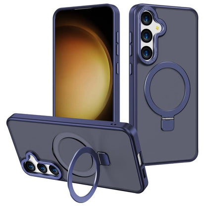 Kalebol Metal Frame Frosted MagSafe Holder PC Phone Case, For Samsung Galaxy S25 5G, For Samsung Galaxy S25+ 5G, For Samsung Galaxy S25 Ultra 5G, For Samsung Galaxy S24 Ultra 5G, For Samsung Galaxy S24+ 5G, For Samsung Galaxy S24 5G