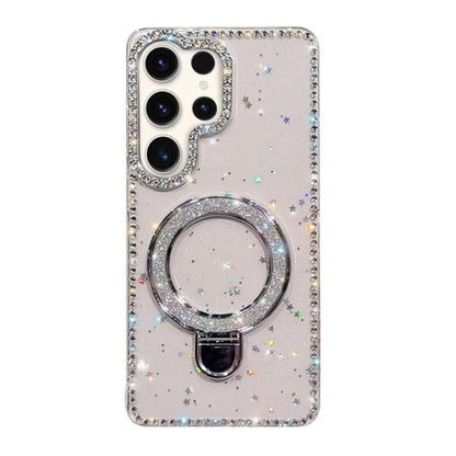 Rhinestone Glitter Kickstand Dual-side IMD Phone Case, For Samsung Galaxy A35 5G, For Samsung Galaxy S24 Ultra 5G, For Samsung Galaxy S24+ 5G, For Samsung Galaxy S24 5G, For Samsung Galaxy S23 Ultra 5G