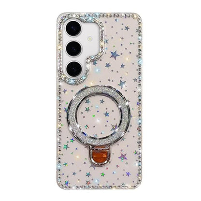 Rhinestone Glitter Kickstand Dual-side IMD Phone Case, For Samsung Galaxy A35 5G, For Samsung Galaxy S24 Ultra 5G, For Samsung Galaxy S24+ 5G, For Samsung Galaxy S24 5G, For Samsung Galaxy S23 Ultra 5G