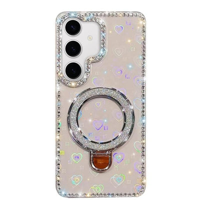Rhinestone Glitter Kickstand Dual-side IMD Phone Case, For Samsung Galaxy A35 5G, For Samsung Galaxy S24 Ultra 5G, For Samsung Galaxy S24+ 5G, For Samsung Galaxy S24 5G, For Samsung Galaxy S23 Ultra 5G