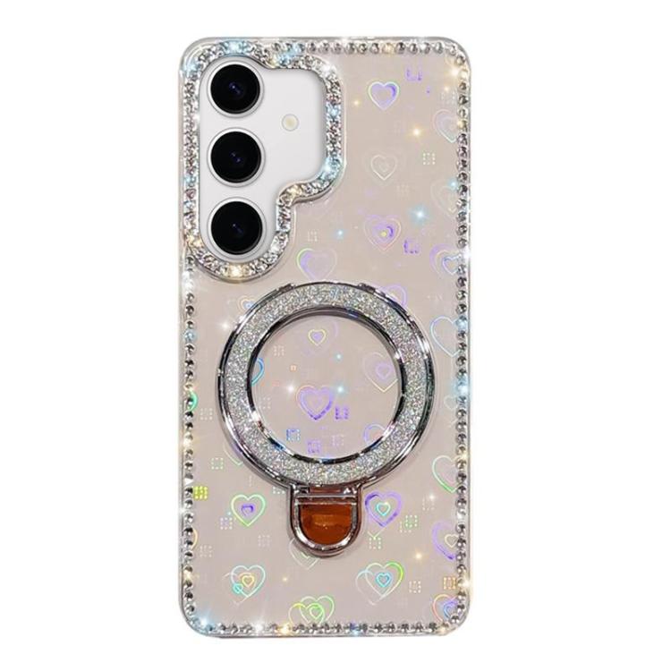 Rhinestone Glitter Kickstand Dual-side IMD Phone Case, For Samsung Galaxy A36 5G, For Samsung Galaxy S25 5G, For Samsung Galaxy S25+ 5G, For Samsung Galaxy S25 Ultra 5G, For Samsung Galaxy A16 5G, For Samsung Galaxy S24 FE 5G, For Samsung Galaxy A15 5G...