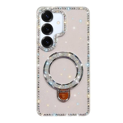 Rhinestone Glitter Kickstand Dual-side IMD Phone Case, For Samsung Galaxy A36 5G, For Samsung Galaxy S25 5G, For Samsung Galaxy S25+ 5G, For Samsung Galaxy S25 Ultra 5G, For Samsung Galaxy A16 5G, For Samsung Galaxy S24 FE 5G, For Samsung Galaxy A15 5G...