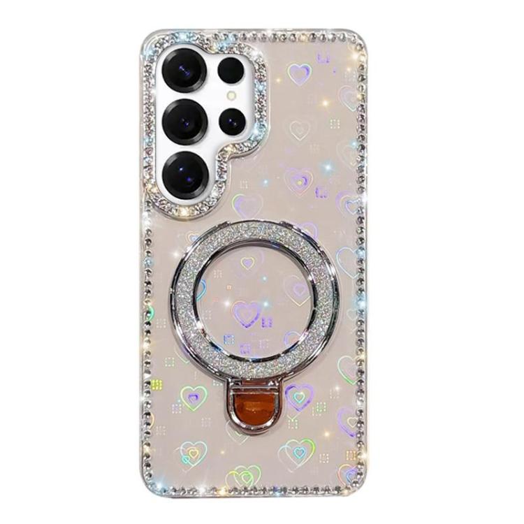 Rhinestone Glitter Kickstand Dual-side IMD Phone Case, For Samsung Galaxy A36 5G, For Samsung Galaxy S25 5G, For Samsung Galaxy S25+ 5G, For Samsung Galaxy S25 Ultra 5G, For Samsung Galaxy A16 5G, For Samsung Galaxy S24 FE 5G, For Samsung Galaxy A15 5G...