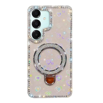 Rhinestone Glitter Kickstand Dual-side IMD Phone Case, For Samsung Galaxy S26+ 5G, For Samsung Galaxy S26 Ultra 5G, For Samsung Galaxy S26 5G, For Samsung Galaxy S25 FE  5G, For Samsung Galaxy A07, For Samsung Galaxy A17 5G, For Samsung Galaxy A56 5G  ...